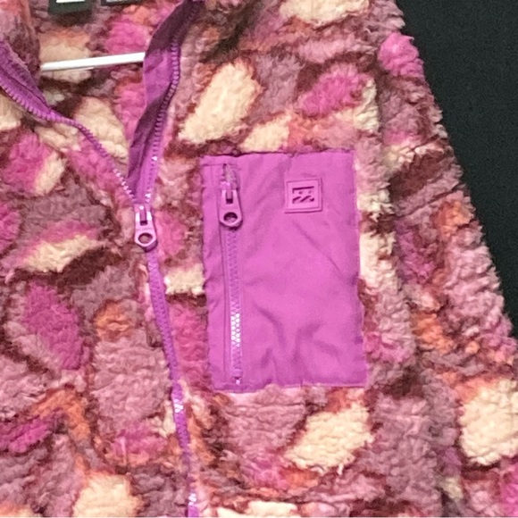 New Billabong Fuzzy Multicolor Zip-Up Jacket, size Medium - Picture 2 of 5